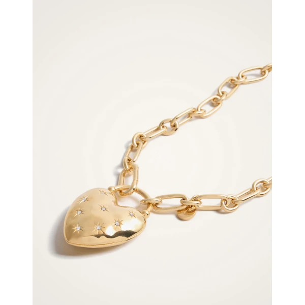 La DoubleJ Love Star Necklace in 24K Gold Plate & Swarovski Crystals, view 5