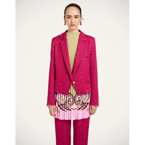 La DoubleJ Luckycharm Jacket in Animalier Raspberry, view 2