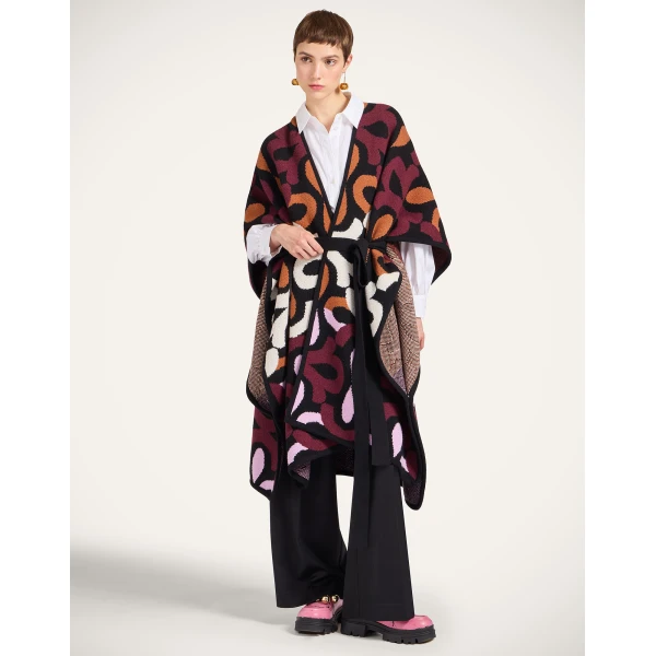 La DoubleJ Maiolika Robe in Multicolor Burgundy | Robes | Coveti
