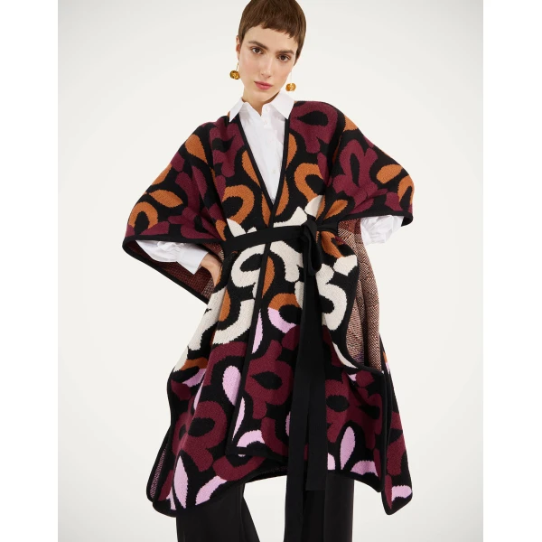 La DoubleJ Maiolika Robe in Multicolor Burgundy | Robes | Coveti