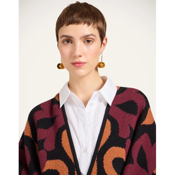 La DoubleJ Maiolika Robe in Multicolor Burgundy | Robes | Coveti