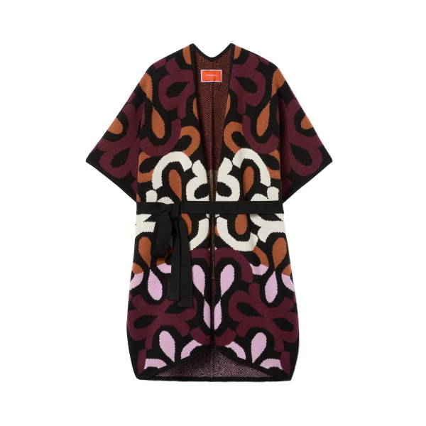 La DoubleJ Maiolika Robe in Multicolor Burgundy | Robes | Coveti
