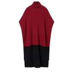 La DoubleJ Make An Entrance Cape Bicolor in Bicolor Burgundy and Black at Coveti