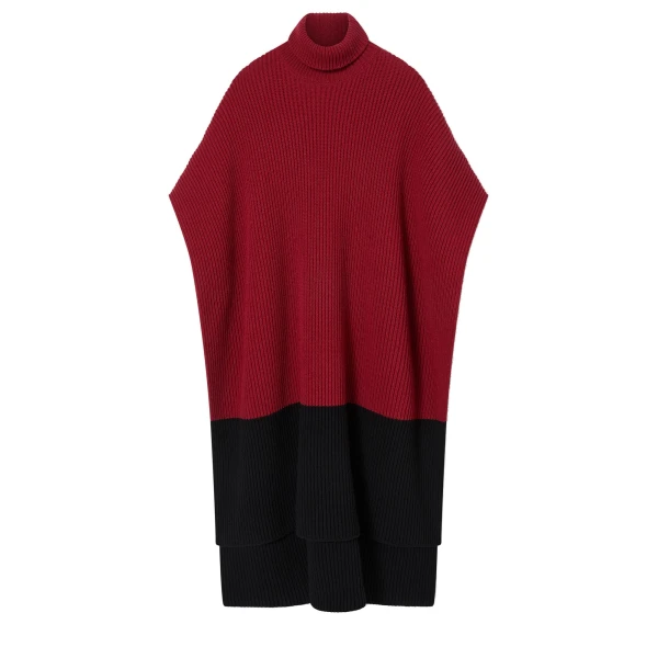 La DoubleJ Make An Entrance Cape Bicolor in Bicolor Burgundy and Black at Coveti