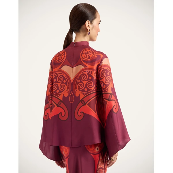 La DoubleJ Make An Exit Top in Alchemy Dark Red, view 3