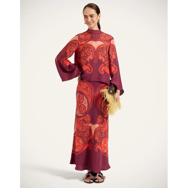 La DoubleJ Make An Exit Top in Alchemy Dark Red, view 5