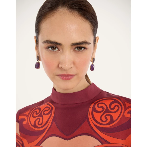 La DoubleJ Make An Exit Top in Alchemy Dark Red, view 6