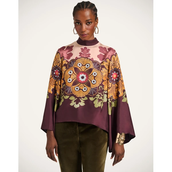 La DoubleJ Make An Exit Top in Bounty Burgundy, view 2