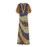 La DoubleJ Marlene Dress in Honeysuckle Tricolor Yellow at Coveti