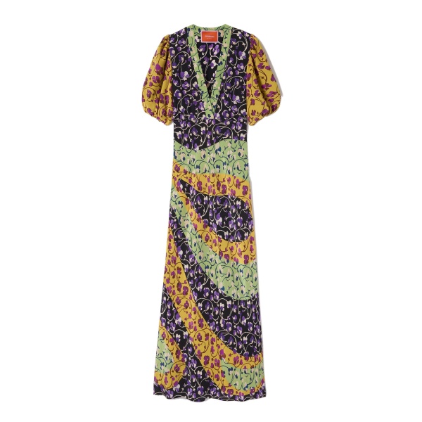 La DoubleJ Marlene Dress in Honeysuckle Tricolor Yellow at Coveti