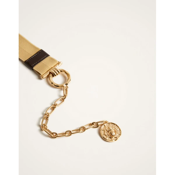 La DoubleJ Medallion Belt in Ecru at Coveti