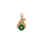 La DoubleJ Medallion Charm in 24K Gold Plate & Green Enamel
