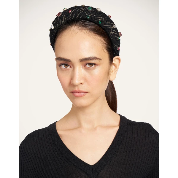 La DoubleJ Medici Headband in Bicolor Black, view 3