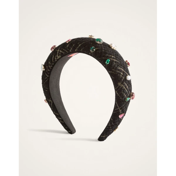 La DoubleJ Medici Headband in Bicolor Black, view 4