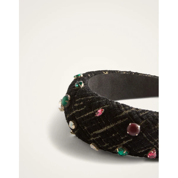 La DoubleJ Medici Headband in Bicolor Black, view 5