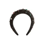 La DoubleJ Medici Headband in Bicolor Black at Coveti
