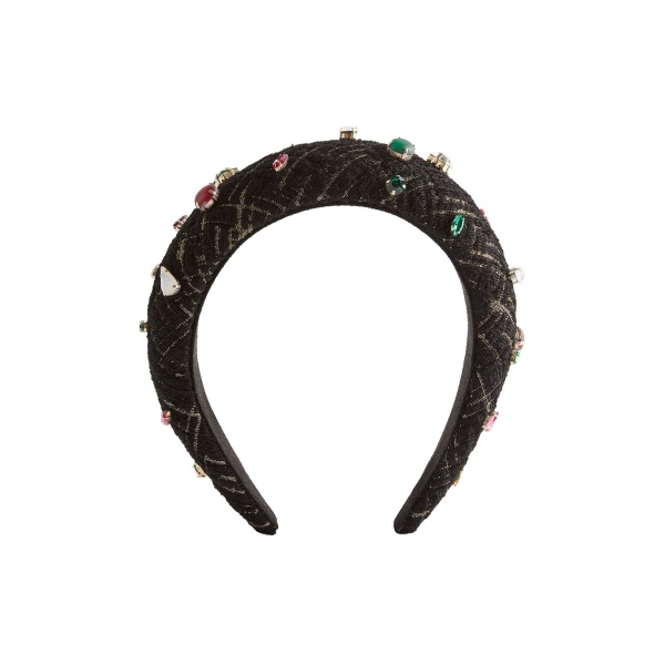 La DoubleJ Medici Headband in Bicolor Black at Coveti