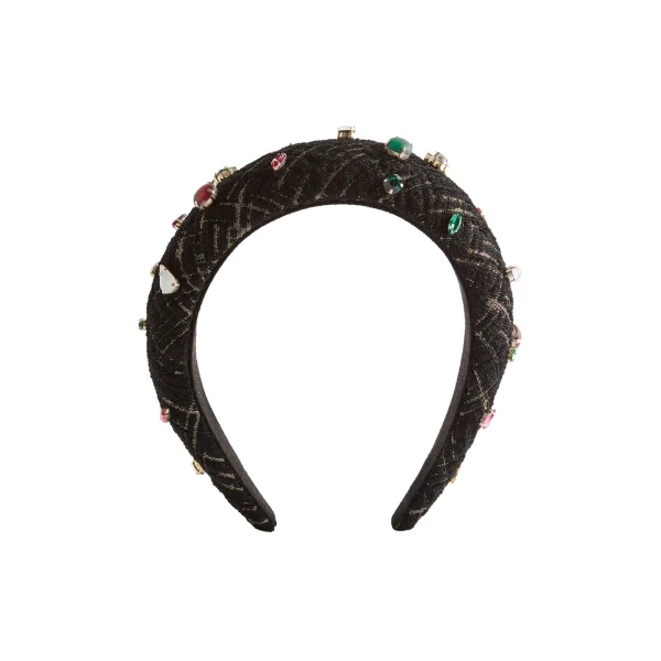 La DoubleJ Medici Headband in Bicolor Black at Coveti