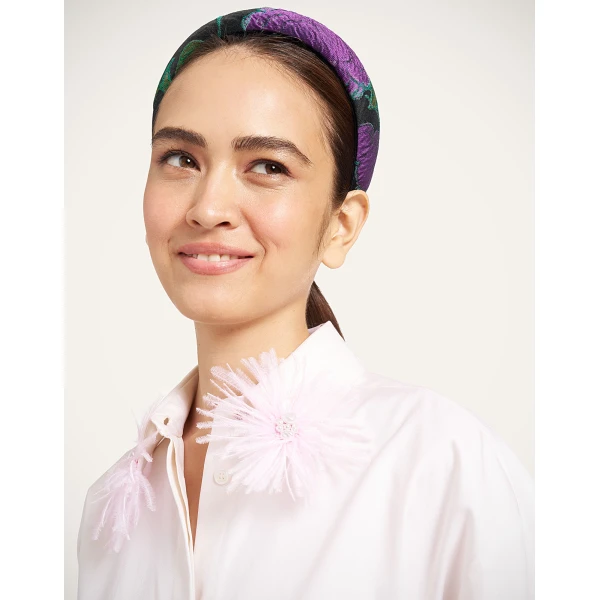 La DoubleJ Medici Headband in Botanical Black, view 2