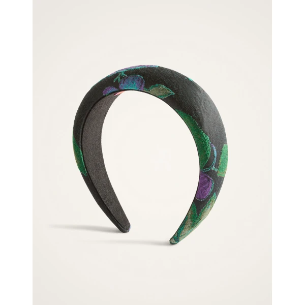 La DoubleJ Medici Headband in Botanical Black, view 4