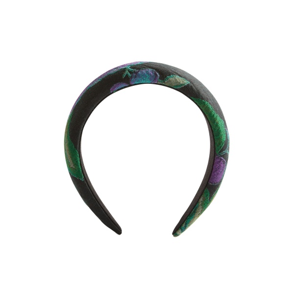 La DoubleJ Medici Headband in Botanical Black at Coveti