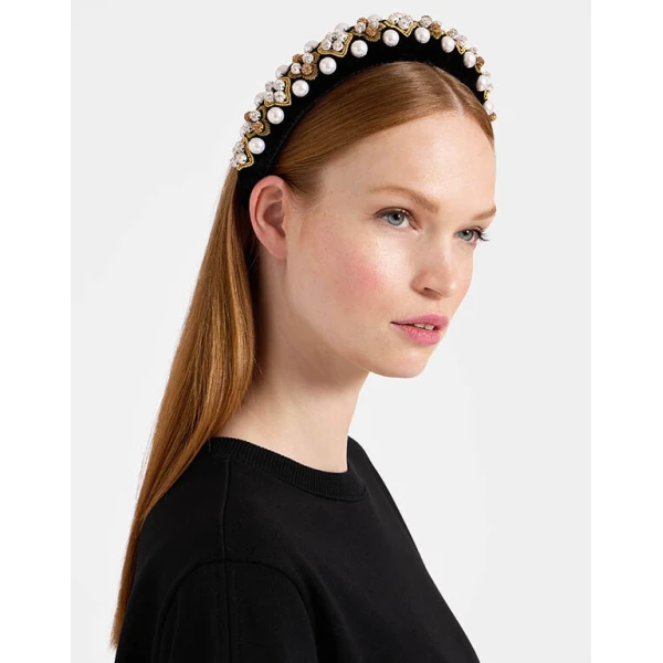 La DoubleJ Medici Headband in Gold, view 3