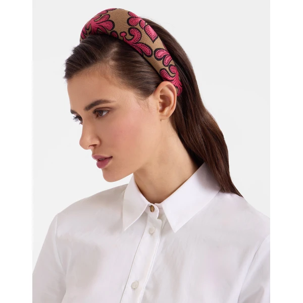 La DoubleJ Medici Headband in Herald Fuchsia, view 2