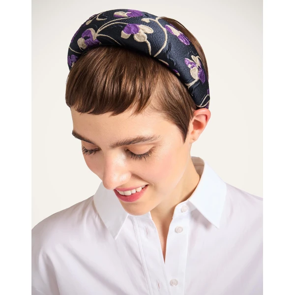 La DoubleJ Medici Headband in Honeysuckle Black, view 2