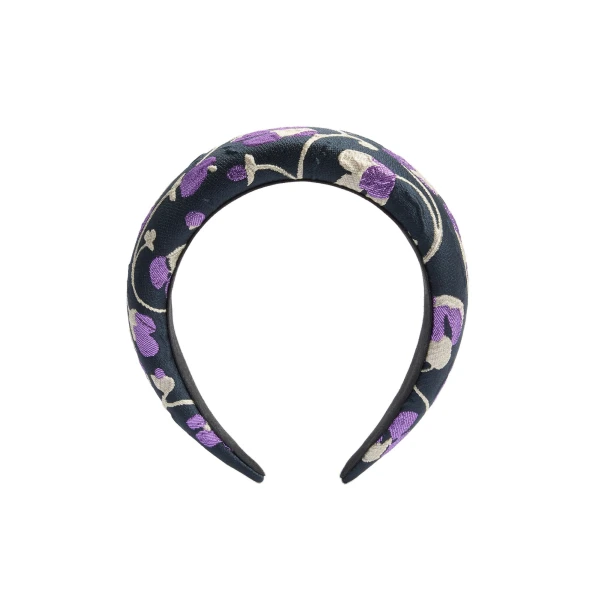 La DoubleJ Medici Headband in Honeysuckle Black at Coveti