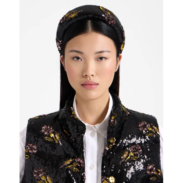 La DoubleJ Medici Headband in Mayfair Black, view 2