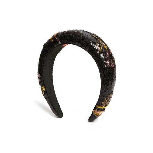 La DoubleJ Medici Headband in Mayfair Black at Coveti