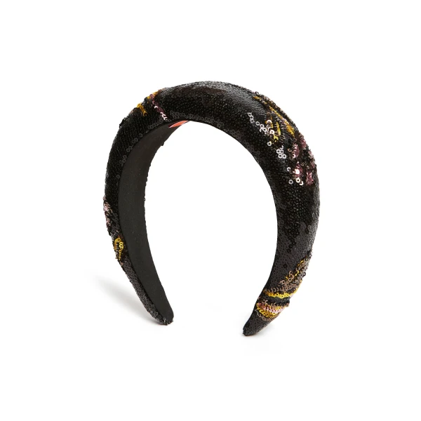 La DoubleJ Medici Headband in Mayfair Black at Coveti