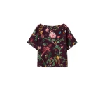 La DoubleJ Meditation Poncho in Zooflora Burgundy | Jackets | Coveti