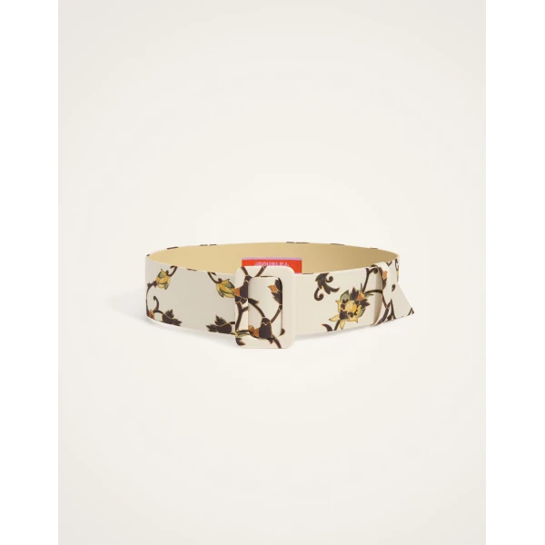 La DoubleJ Medium Belt in Buttercup Micro White, view 2