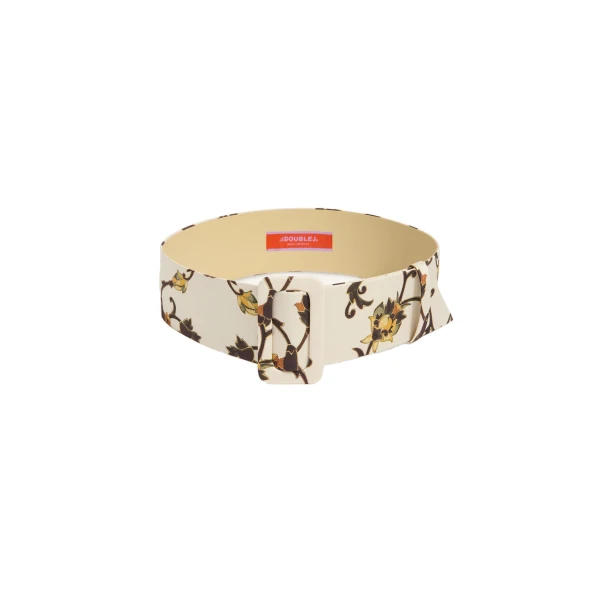 La DoubleJ Medium Belt in Buttercup Micro White at Coveti