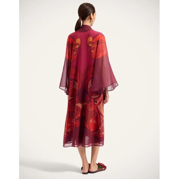 La DoubleJ Midi Magnifico Dress in Alchemy Dark Red, view 3