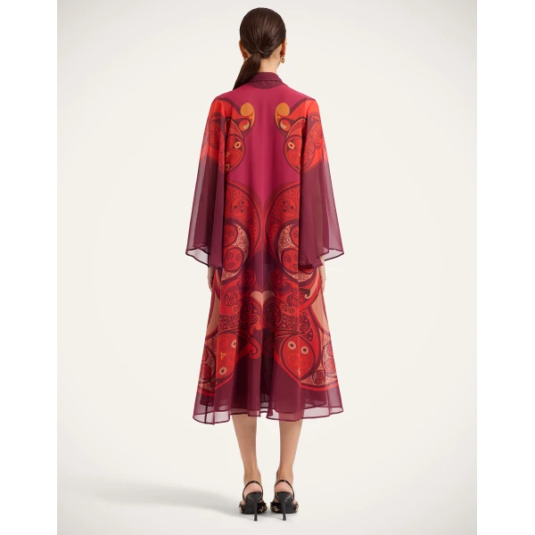 La DoubleJ Midi Magnifico Dress in Alchemy Dark Red, view 6