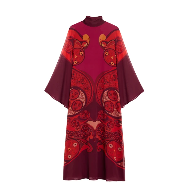 Midi Magnifico Dress in Alchemy Dark Red
