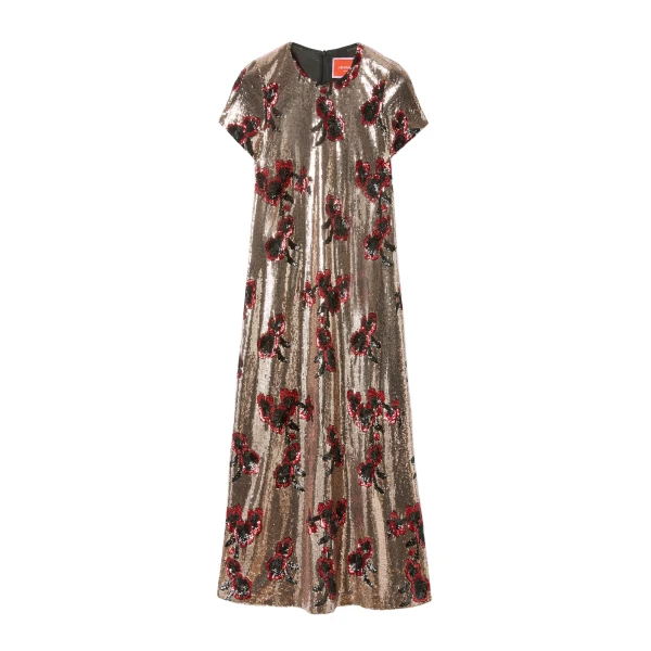 La DoubleJ Midi Swing Dress in Primrose Bronze