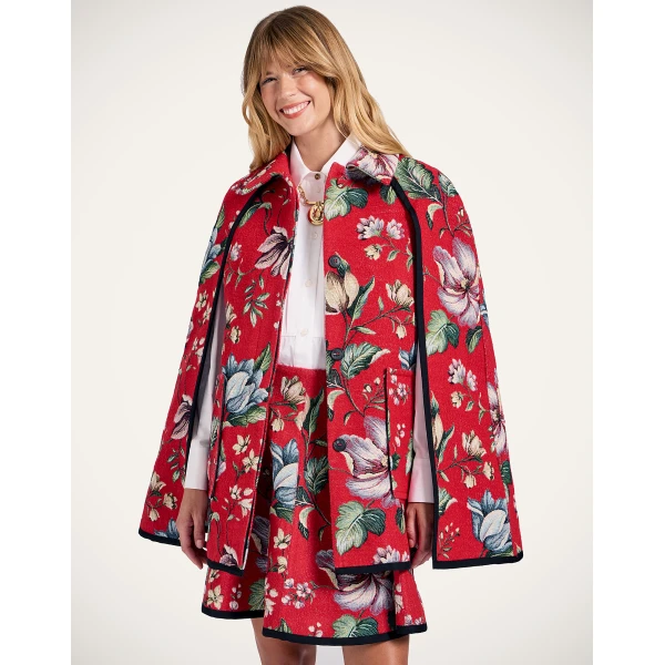 La DoubleJ Milano Mini Cape in Honolulu Red | Jackets | Coveti