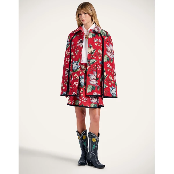 La DoubleJ Milano Mini Cape in Honolulu Red | Jackets | Coveti