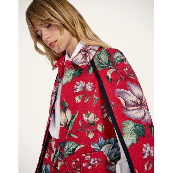 La DoubleJ Milano Mini Cape in Honolulu Red | Jackets | Coveti