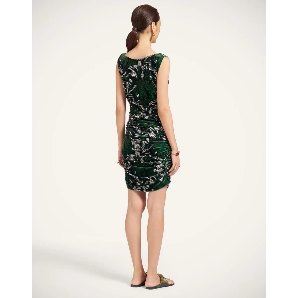 La DoubleJ Mini Bandage Dress in Quill Green at Coveti