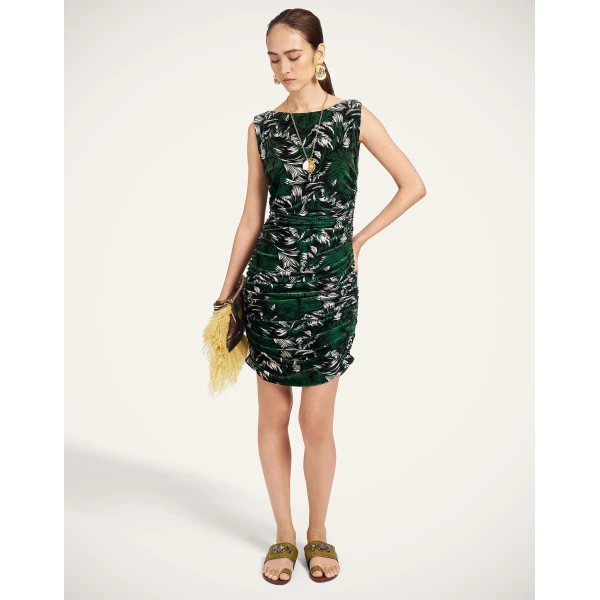 La DoubleJ Mini Bandage Dress in Quill Green at Coveti