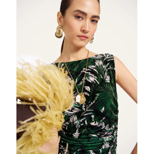 La DoubleJ Mini Bandage Dress in Quill Green at Coveti