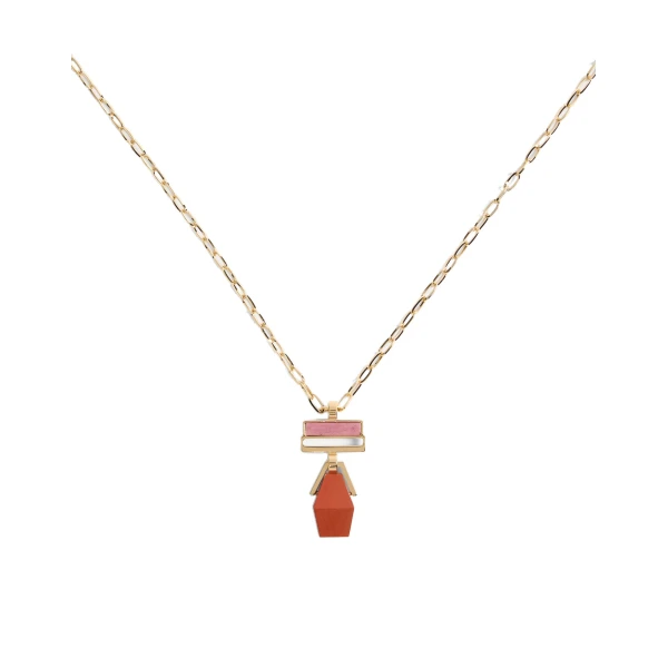 Mini Bridge Portal Necklace in 24K Gold Plate & Red Jasper