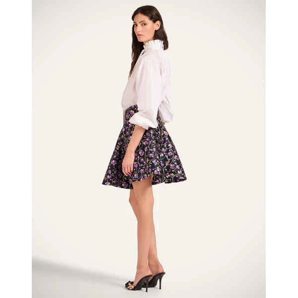 La DoubleJ Mini Dolce Vita Skirt in Honeysuckle Black, view 3