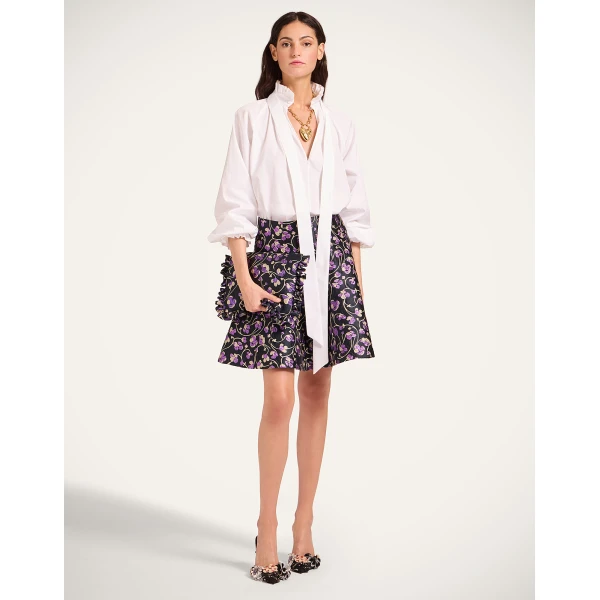La DoubleJ Mini Dolce Vita Skirt in Honeysuckle Black, view 4