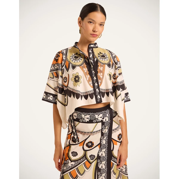 La DoubleJ Mini Foulard Shirt in Plume Ivory | Shirts | Coveti