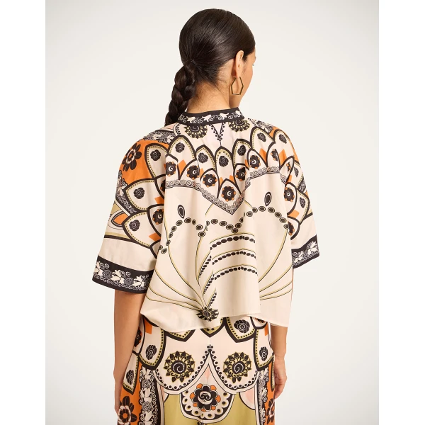 La DoubleJ Mini Foulard Shirt in Plume Ivory | Shirts | Coveti
